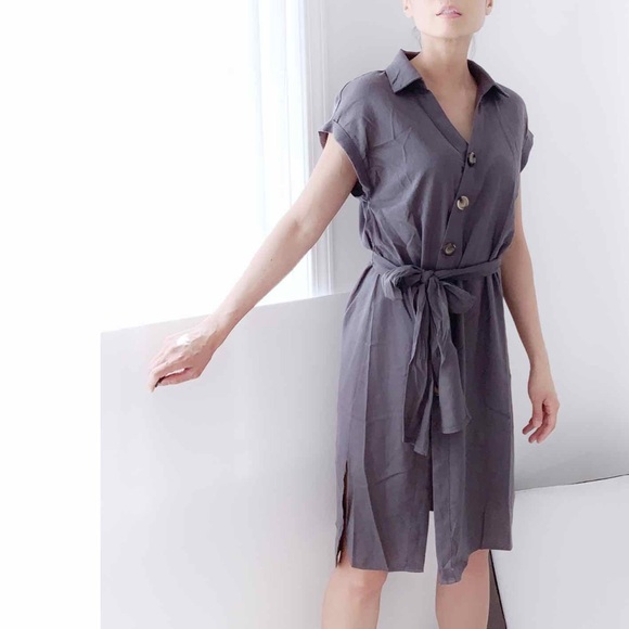 SUMMER LINEN UTILITY DRESS - Picture 6 of 8